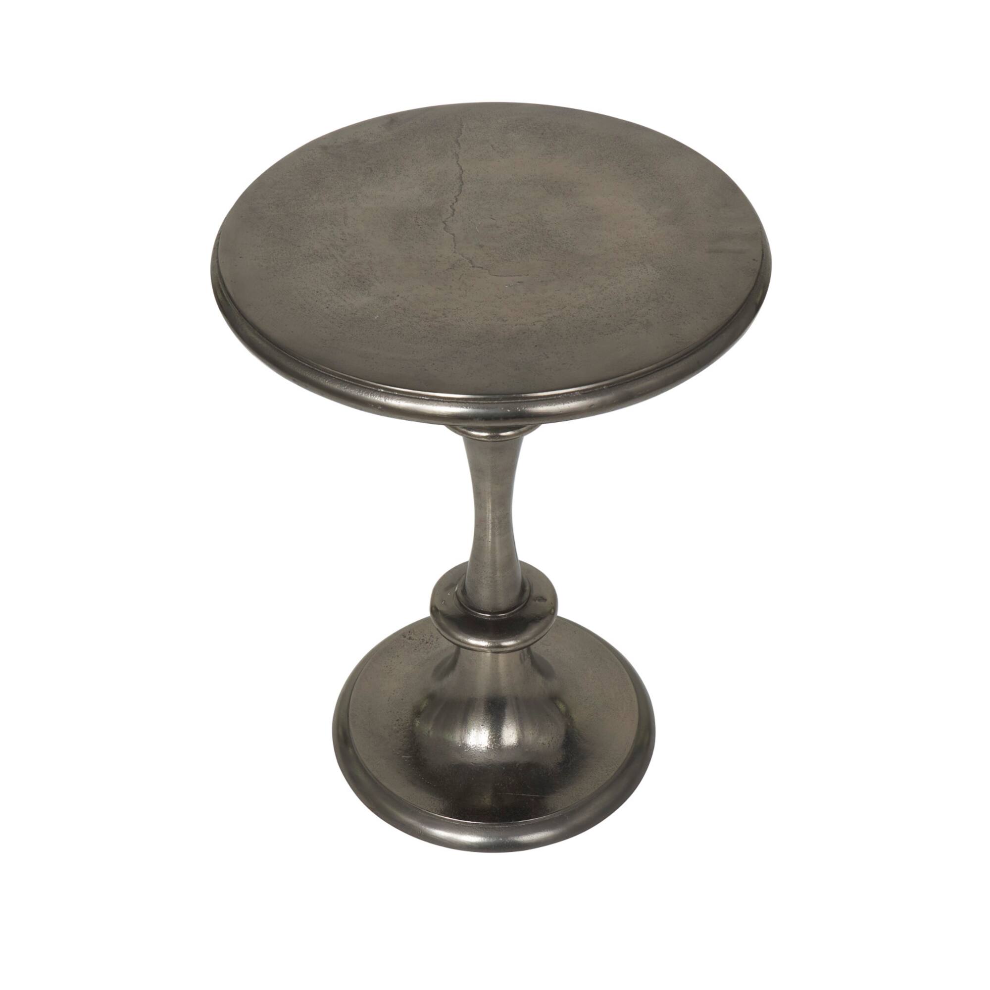 23" Black Aluminum Turned Style Accent Table